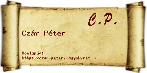 Czár Péter névjegykártya