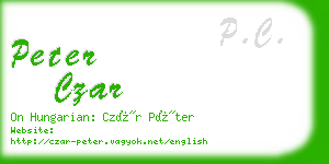 peter czar business card